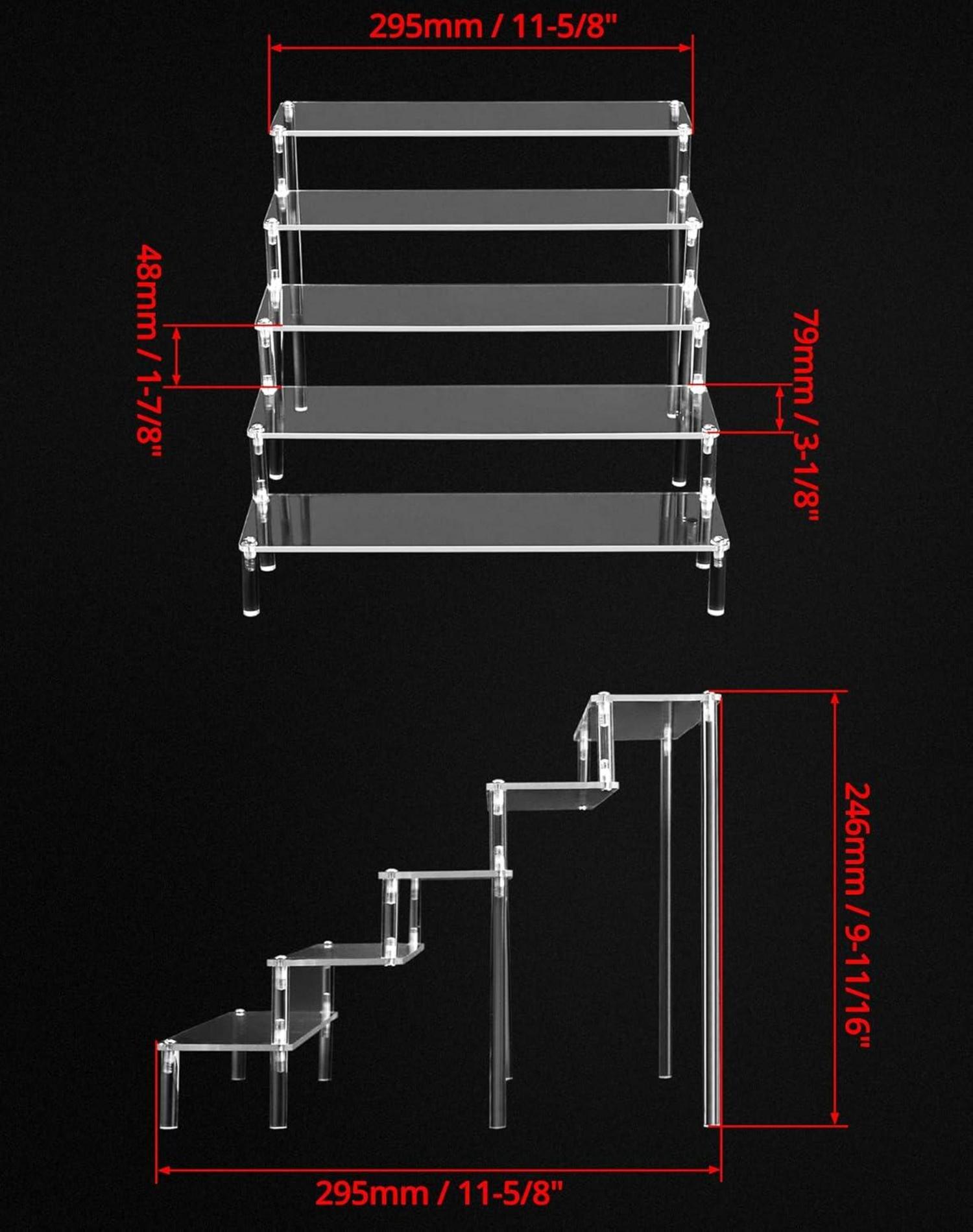 2er-Pack Acryl Display Ständer Transparent 5 Stufig für Figuren