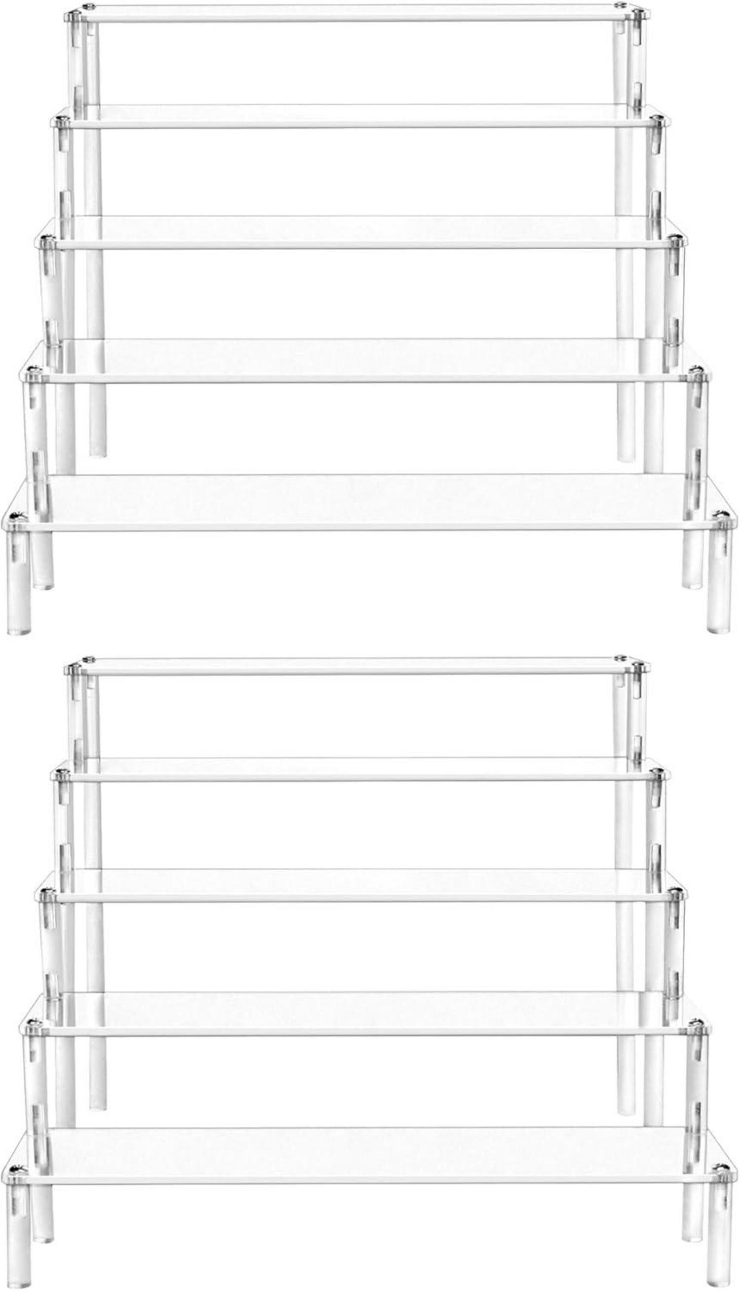 Acryl Display Ständer Transparent 5 Stufig 30x32x25cm 2er Pack
