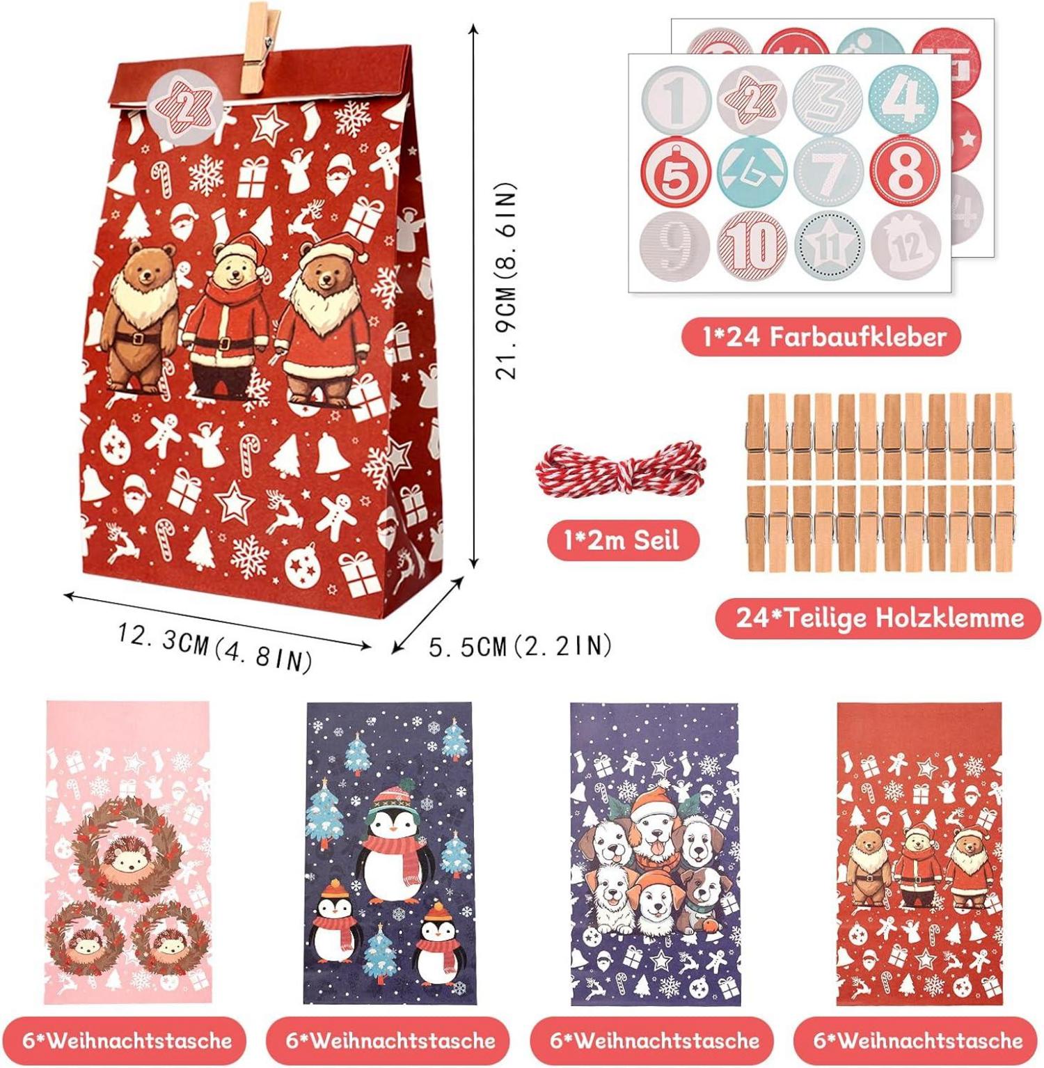 Adventskalender Kinder Geschenktüten Basteln
