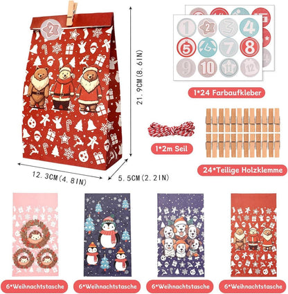 Adventskalender Kinder Geschenktüten Basteln