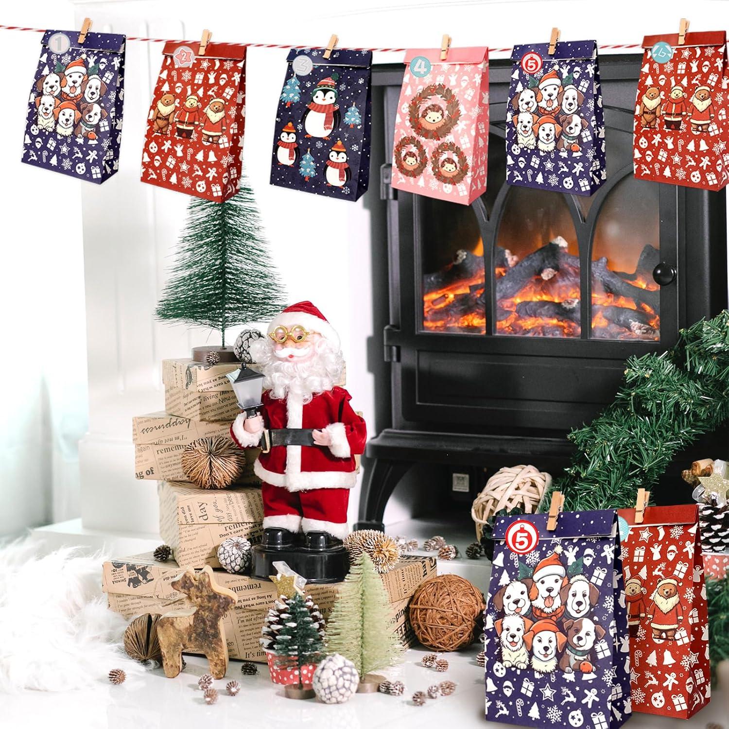 Adventskalender Kinder Geschenk Zum Befüllen Basteln Tüten Groß Weihnachtskarten