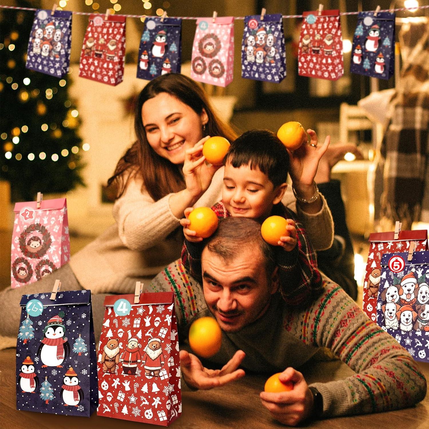 Adventskalender Kinder Geschenk Papiertüten Selber Befüllen Basteln 24