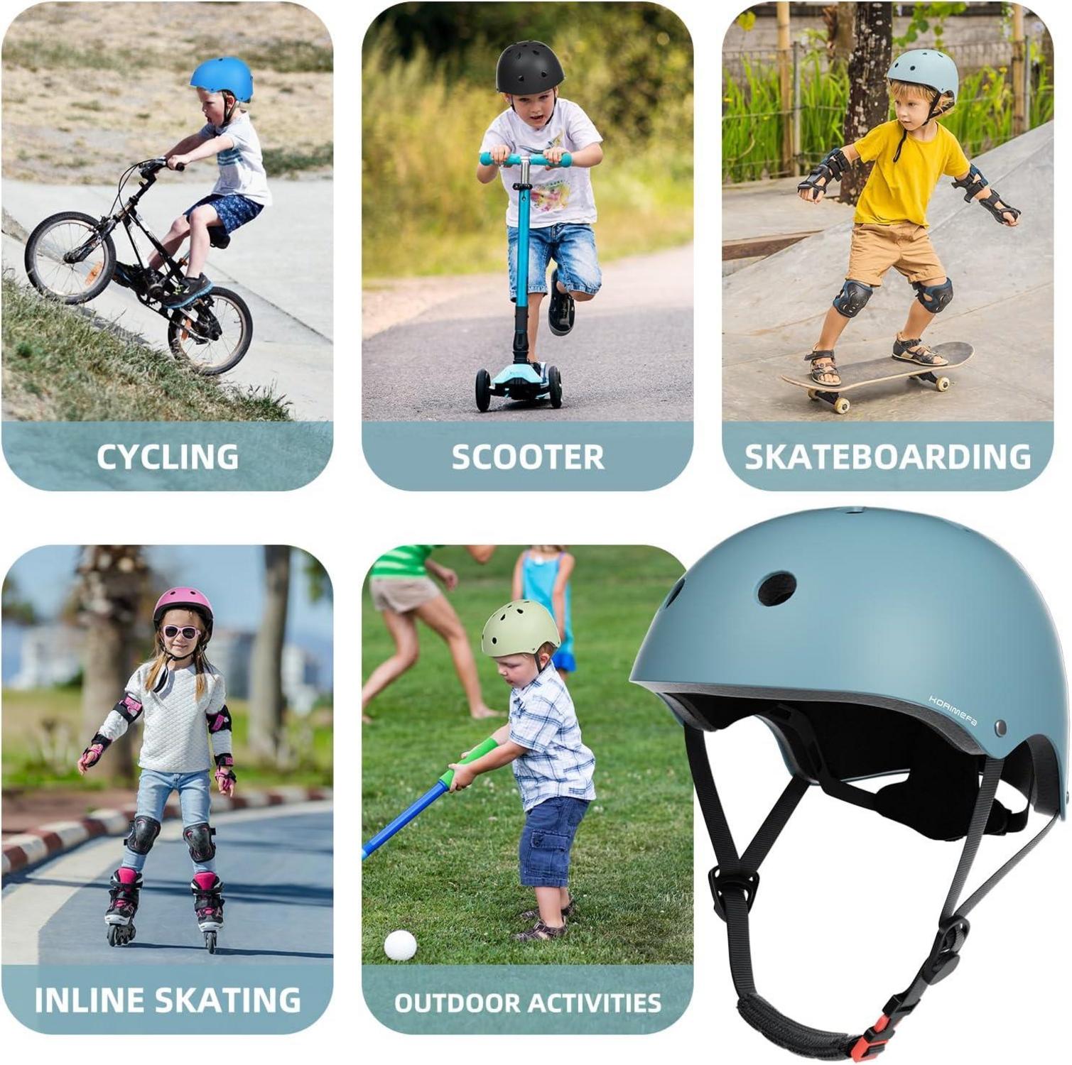 Kinder Fahrradhelm Skaterhelm Verstellbar Blau CE-Zertifizierung 3-13 Jahre