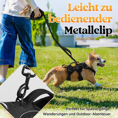 Ausbruchsicheres Hundegeschirr mit Griff, Schwarz S