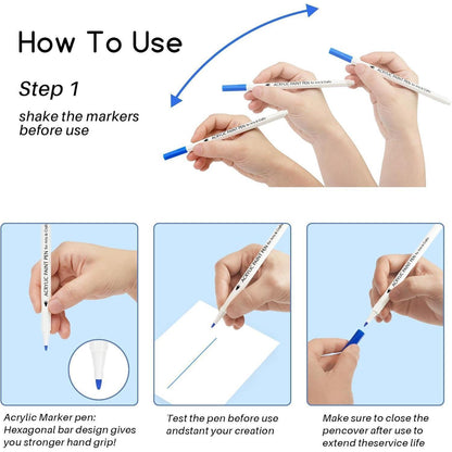 Acrylstifte für Steine 24 Farben, Wasserfest, Bemalen Stifte