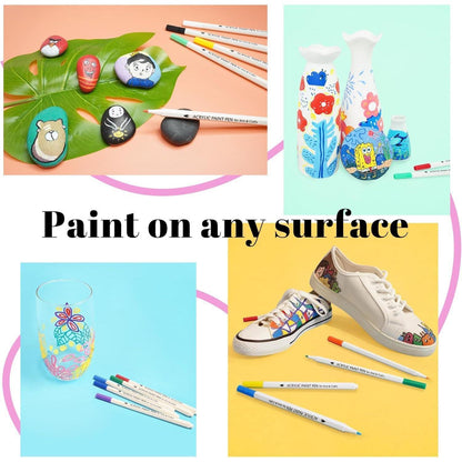 Acrylstifte für Steine 24 Farben, Wasserfest, Bemalen Stifte
