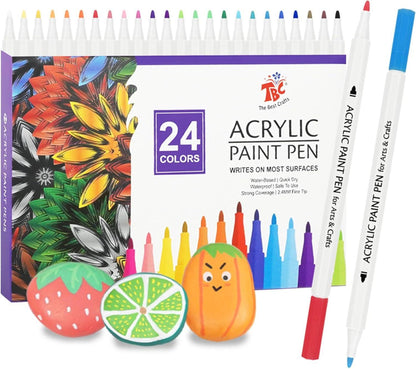 Acrylstifte 24 Farben wasserdicht Steine bemalen Set