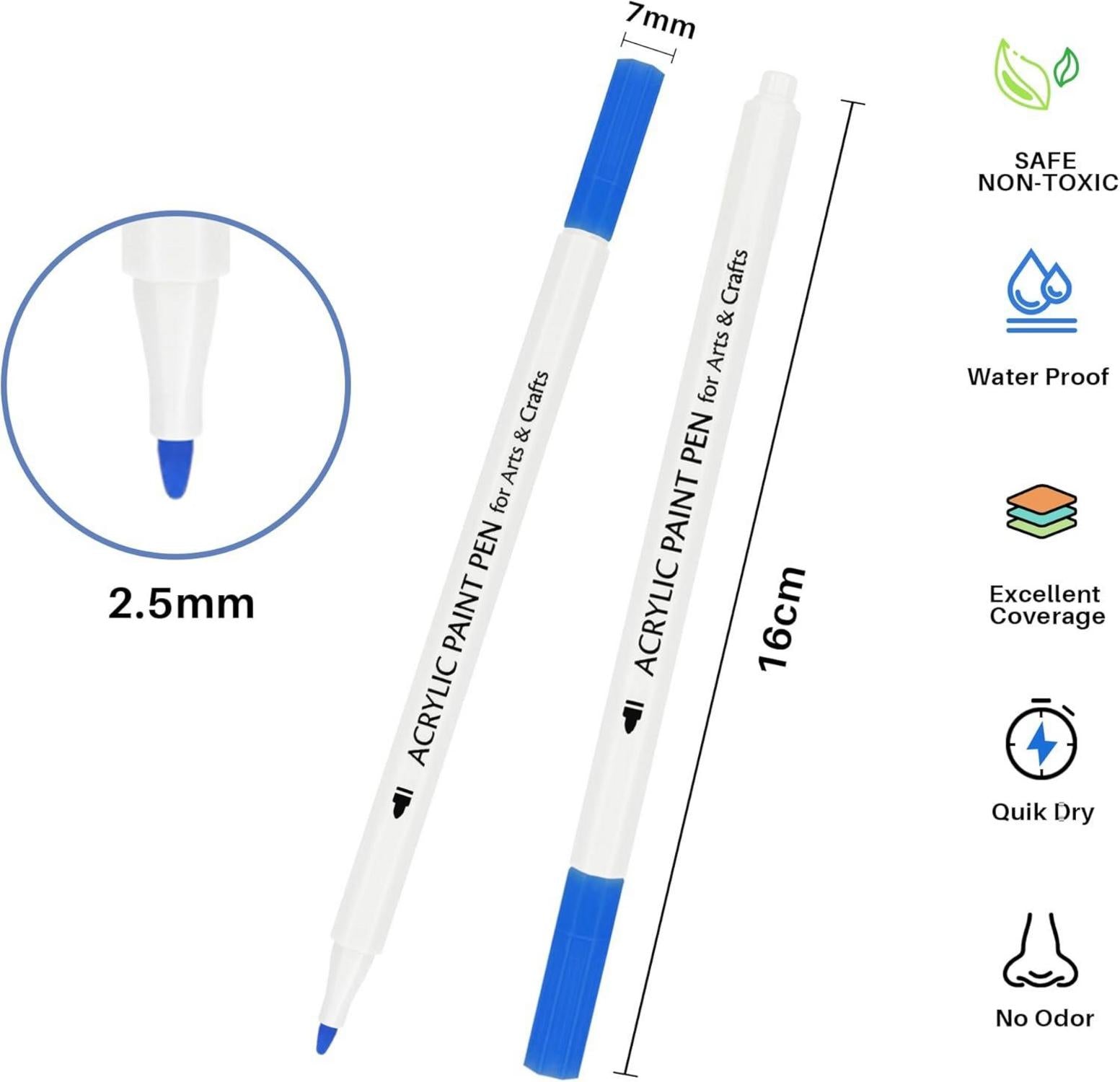 Acrylstifte 24 Farben wasserdicht Steine bemalen Set
