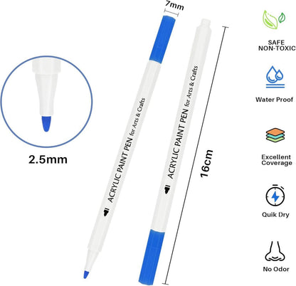 Acrylstifte 24 Farben wasserdicht Steine bemalen Set