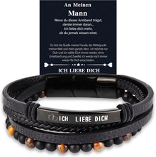 Handgewebtes Lederarmband für Männer mit erweiterbarem Zubehör in
