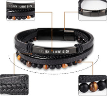Lederarmband Geschenke für Männer Schwarz-Mann 2