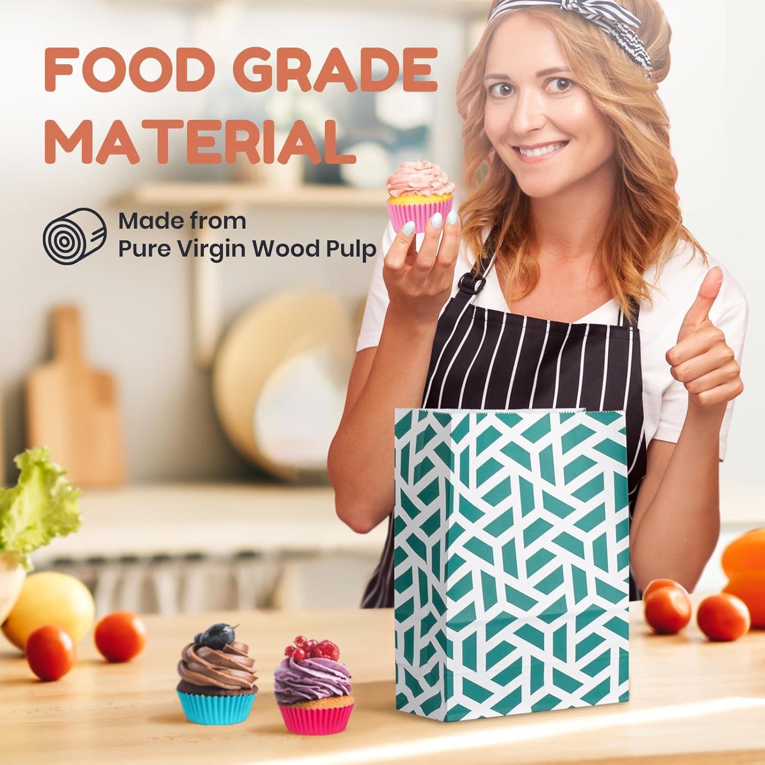 Parmedu Bunte Papiertüten mit Stickern 48 Stück 24*17*8cm