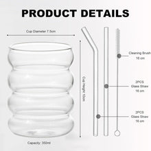 Geripte Cocktailgläser Longdrinkgläser 350ml 4x Strohhalmen