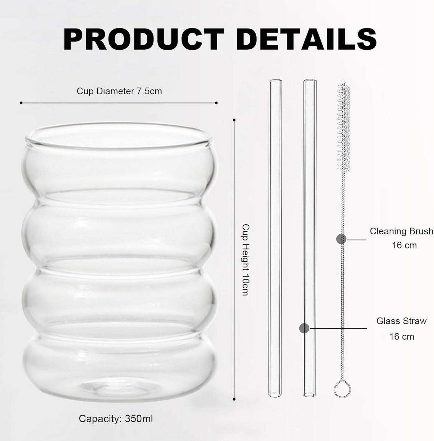 Gerippte Trinkgläser Set (2 x 350ml), Cocktailgläser