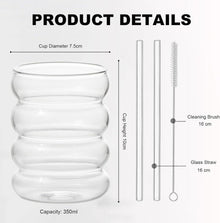 Gerippte Trinkgläser Set (2 x 350ml), Cocktailgläser