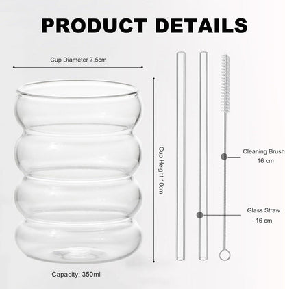 Gerippte Trinkgläser Set (2 x 350ml), Cocktailgläser