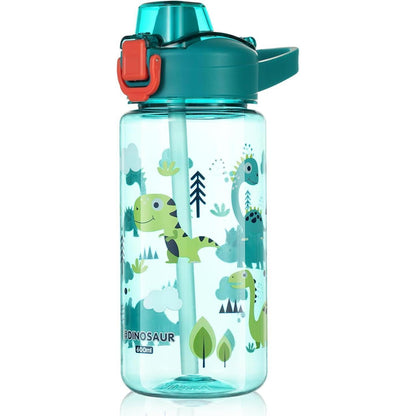 Kinder Trinkflasche mit Strohhalm 600ml Blau BPA-frei