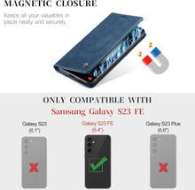 Samsung Galaxy S23 FE Handyhülle Leder RFID Flip Case Blau