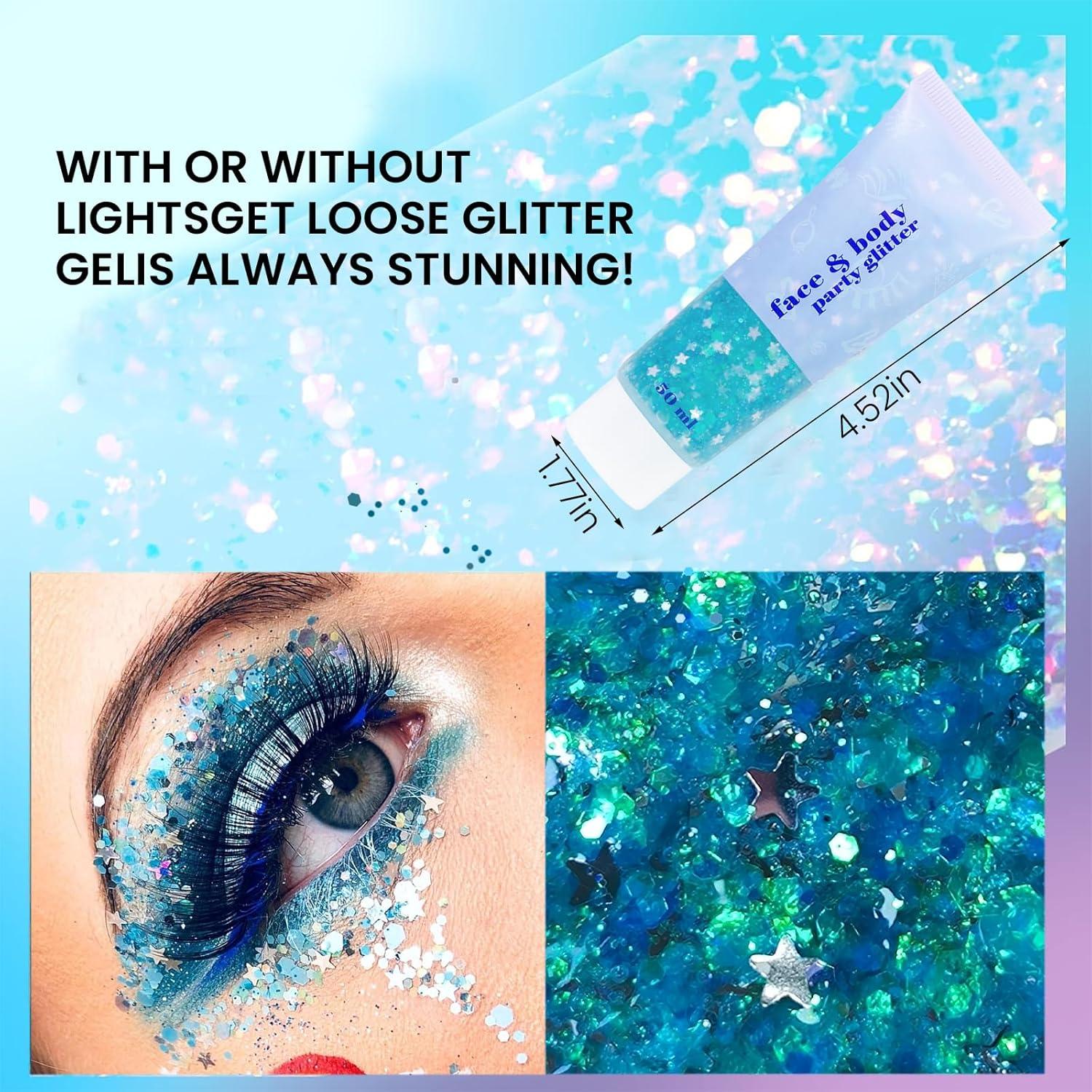 Glitter Gel Body Sequins Shimmer Eyeshadow Chunky Glitter Holographic