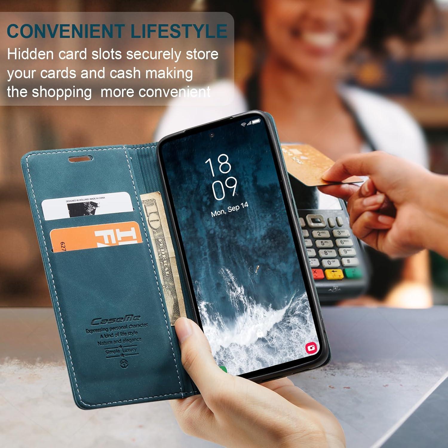 Samsung Galaxy S23 FE Handyhülle Leder Klapphülle Blaugrün