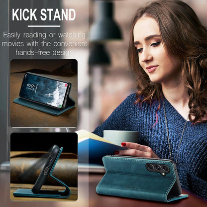 Handyhülle Samsung Galaxy S23 FE Leder Flip Case Blaugrün