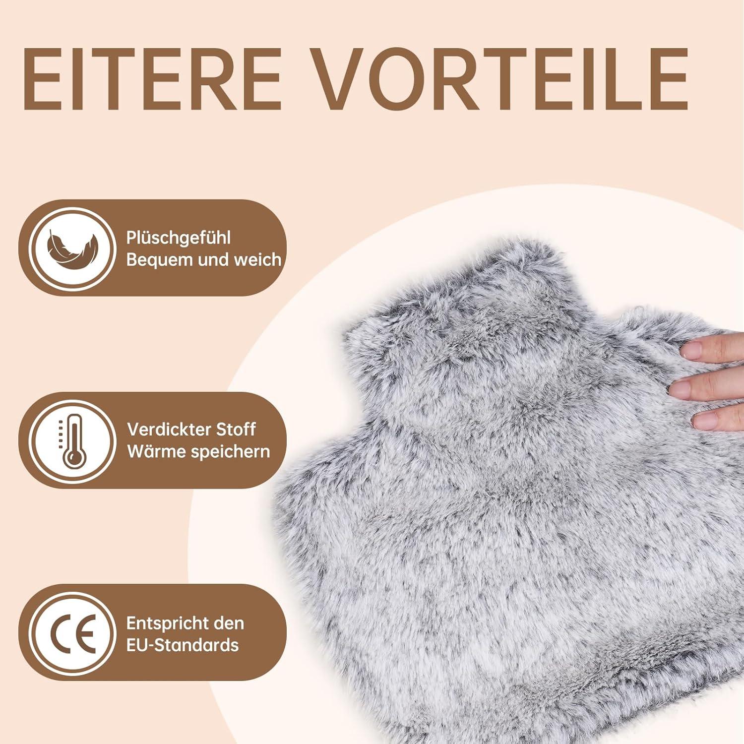 BOLEi Wärmflaschengürtel - Natürliches Gummi - Auslaufsicher - 130cm Lang - Grau