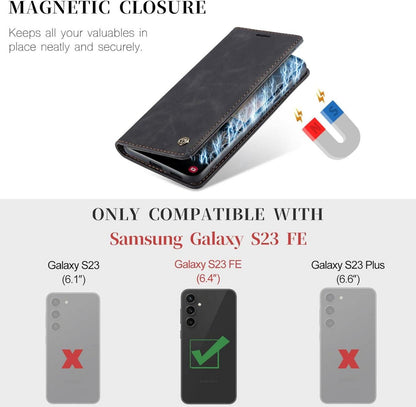 Samsung Galaxy S23 FE Handyhülle Premium Leder Flip Case