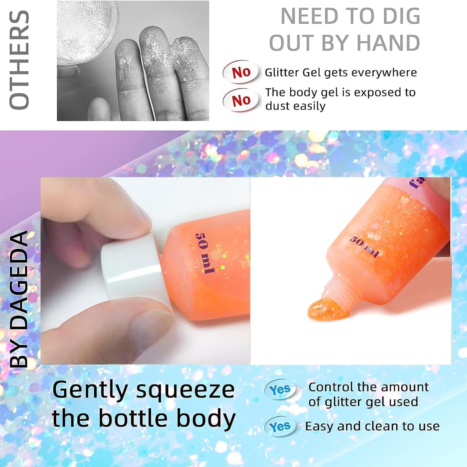 Glitter Gel Sequins Body Gel Shimmer Eyeshadow Chunky Glitter