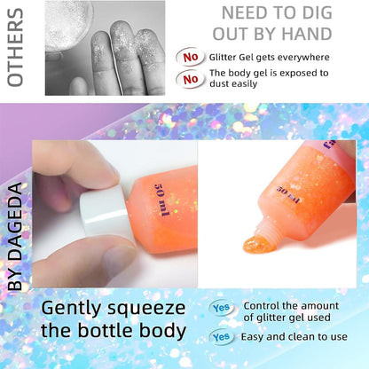 Glitter Gel Sequins Body Gel Shimmer Eyeshadow Chunky Glitter