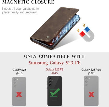 Samsung Galaxy S23 FE Handyhülle Premium Leder Klapphülle