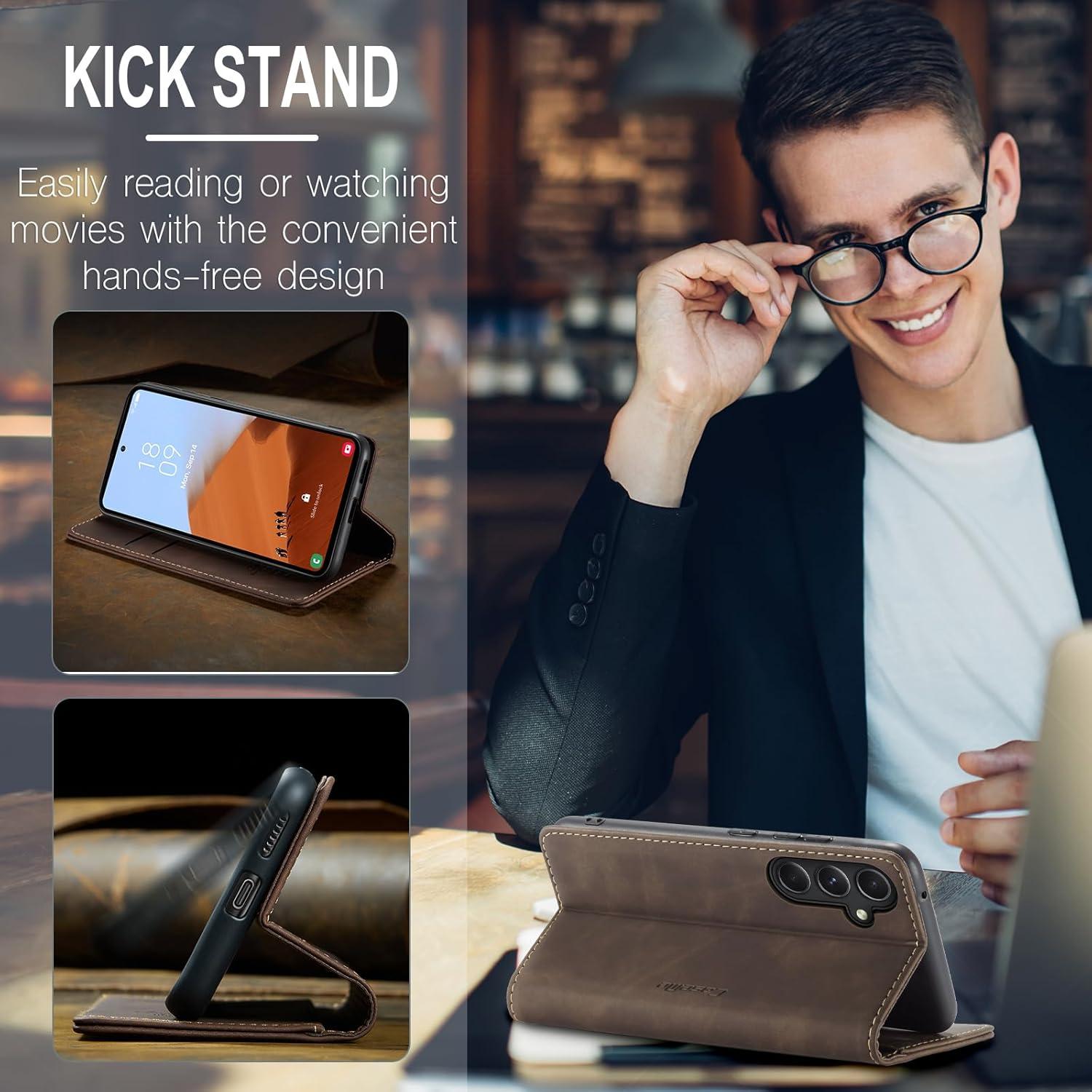 Samsung Galaxy S23 FE Handyhülle Premium Leder Klapphülle Magnet Standfunktion