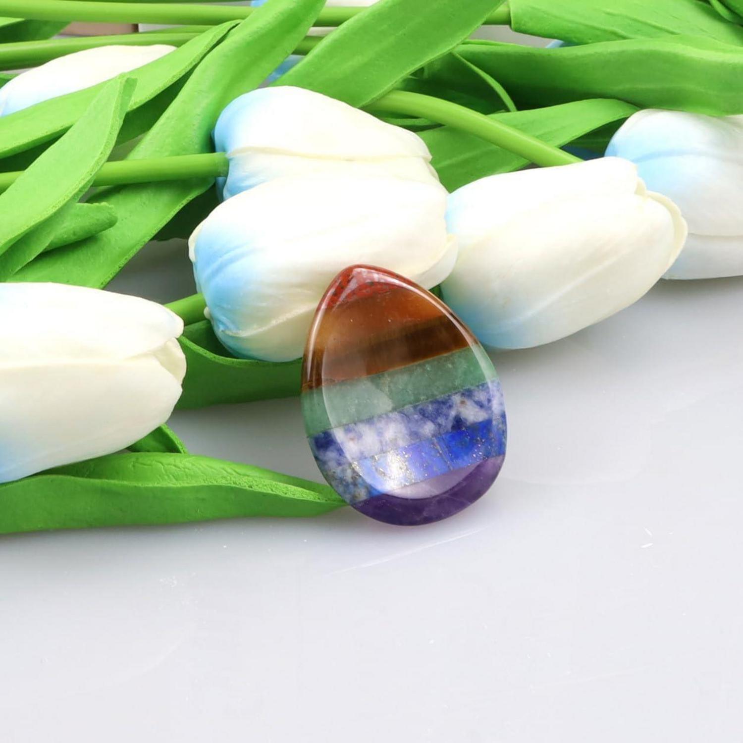 Chakra Kristall Handmassagestein Edelstein Sorgenstein Tropfenform