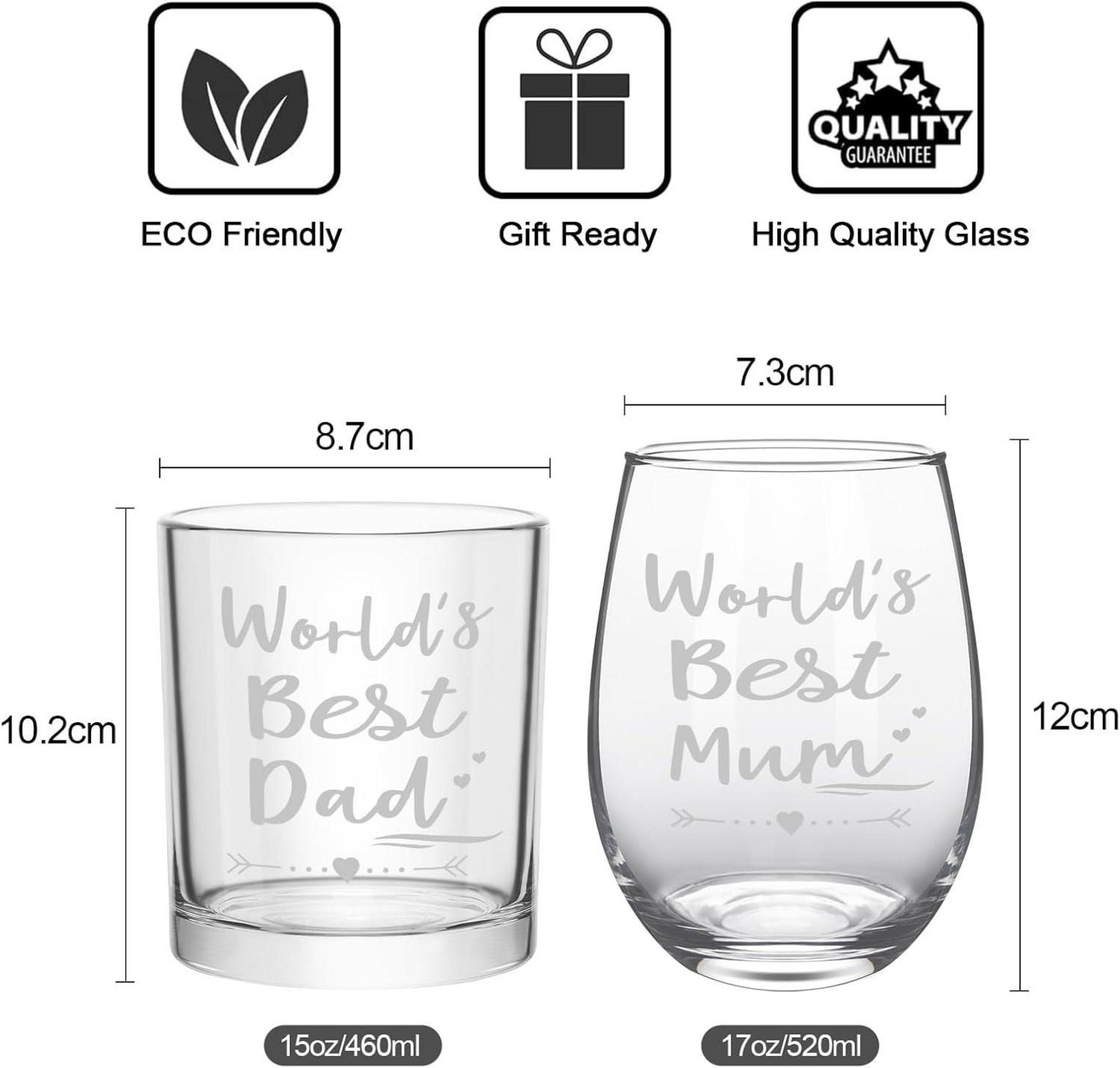 Weihnachtsgeschenk für Eltern: Weinglas und Whiskyglas Set 520ml