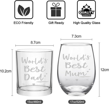 Weihnachtsgeschenk für Eltern: Weinglas und Whiskyglas Set 520ml