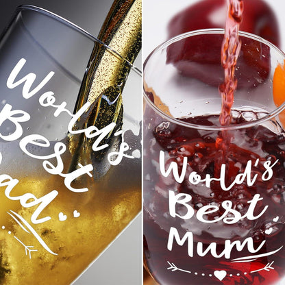 Christmas Wine and Beer Glass Set for Dad and Mum 17oz