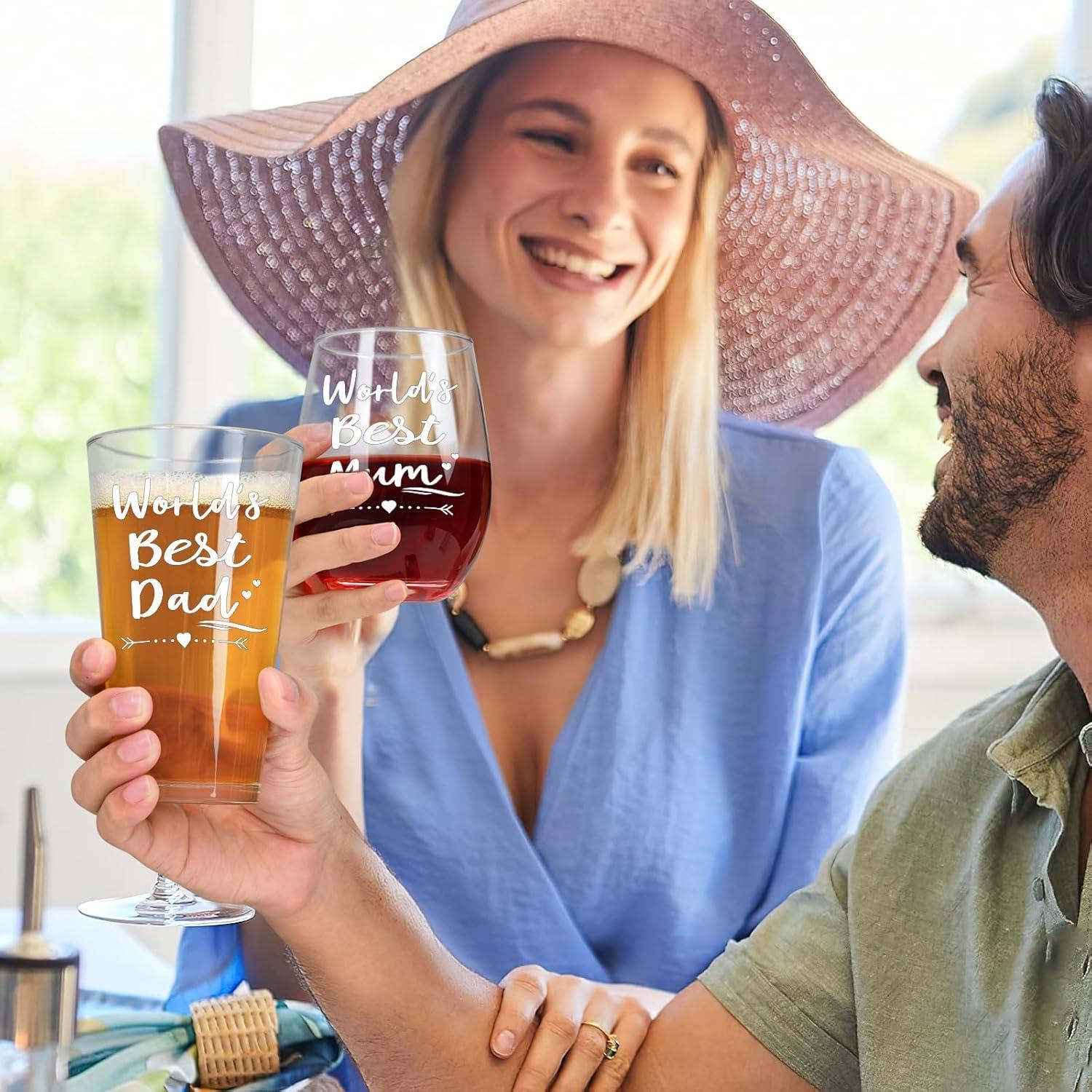 Weinglas und Bierglas Set für Eltern - Weihnachtsgeschenke - 17oz