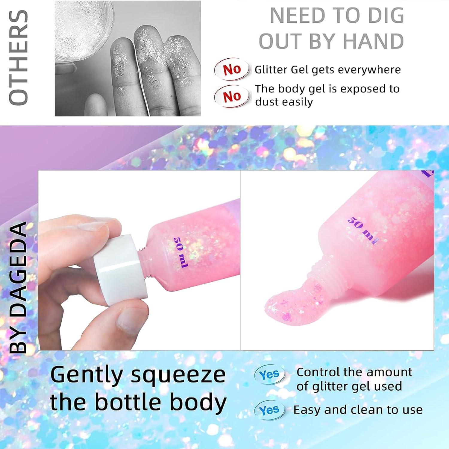 Glitter Gel 50ml Sequins Shimmer Liquid Eyeshadow Light Pink