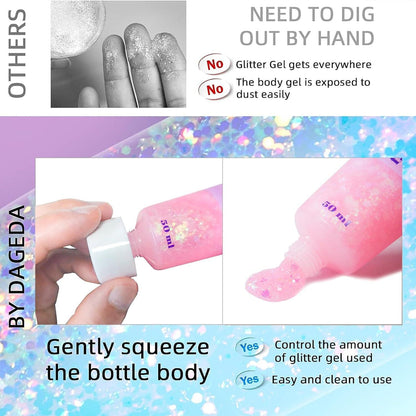 Glitter Gel 50ml Sequins Shimmer Liquid Eyeshadow Light Pink