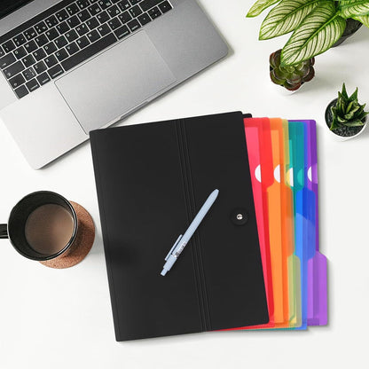 A4 Dokumentenmappe Organizer mit 6 Stück Folientasche Abheftbar Aktenhülle