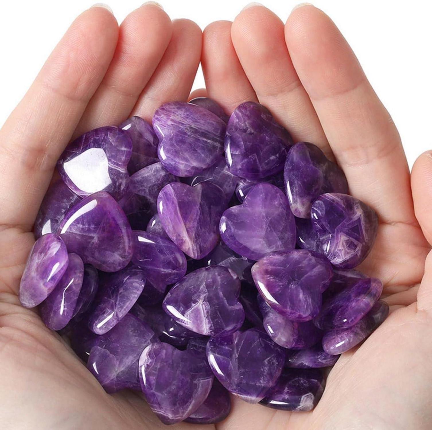 Amethyst Herz Kristalle Natürliche Edelsteine 20 Stück