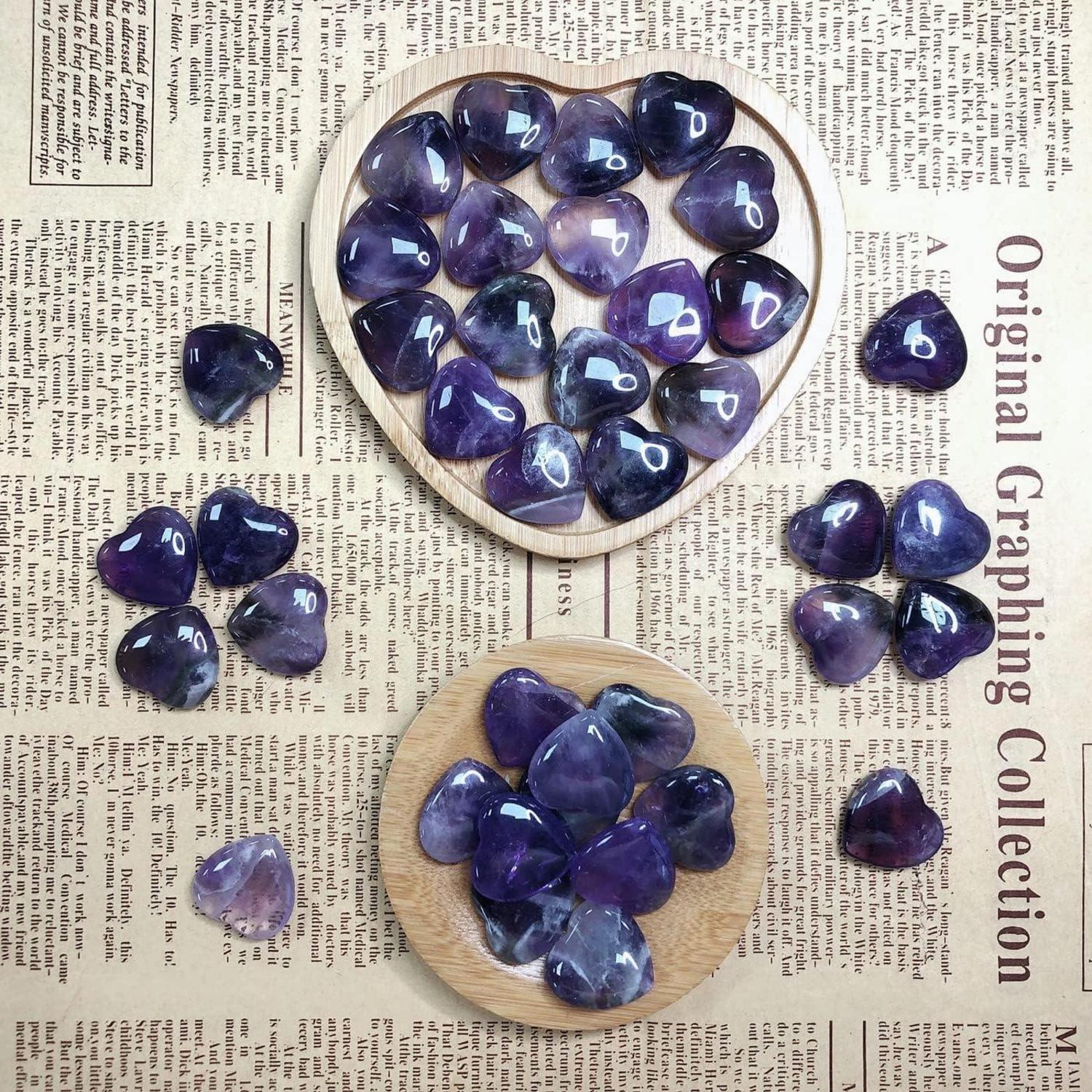 Amethyst Kristalle Herz Stein Natürliche Edelsteine 20 Stück