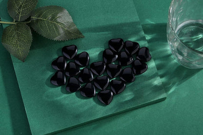 Kristall Herz Stein Set Obsidian Heilsteine 20