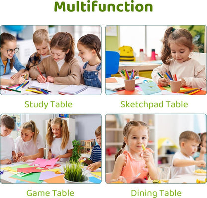 Kindertisch 4 Stühle Höhenverstellbar Kindersitzgruppe 2+ Jahre Grau