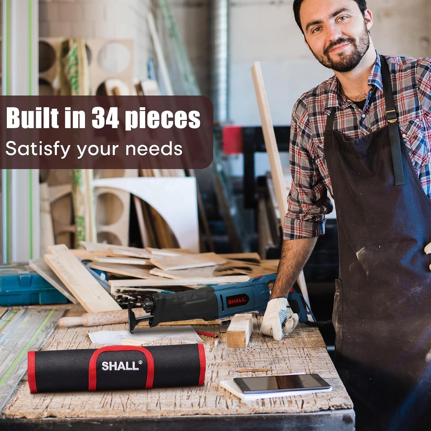 Säbelsägeblätter Set 34-teilig Hartmetallstahl für Holz Metall Kunststoff