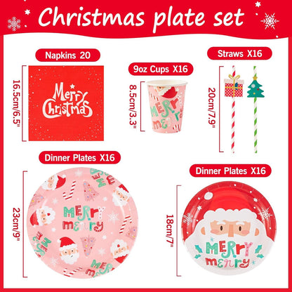 Weihnachts Partygeschirr Set Pappteller Servietten Pappbecher HOHOHO