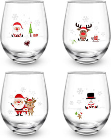 Weihnachtsweinglas Set 4er Glühweinglas Geschenk 520ml
