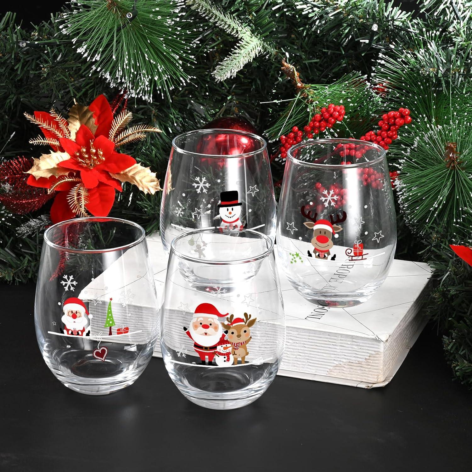 Joymaking Weihnachtsweinglas Set 4er Glühweinglas Geschenk 520ml