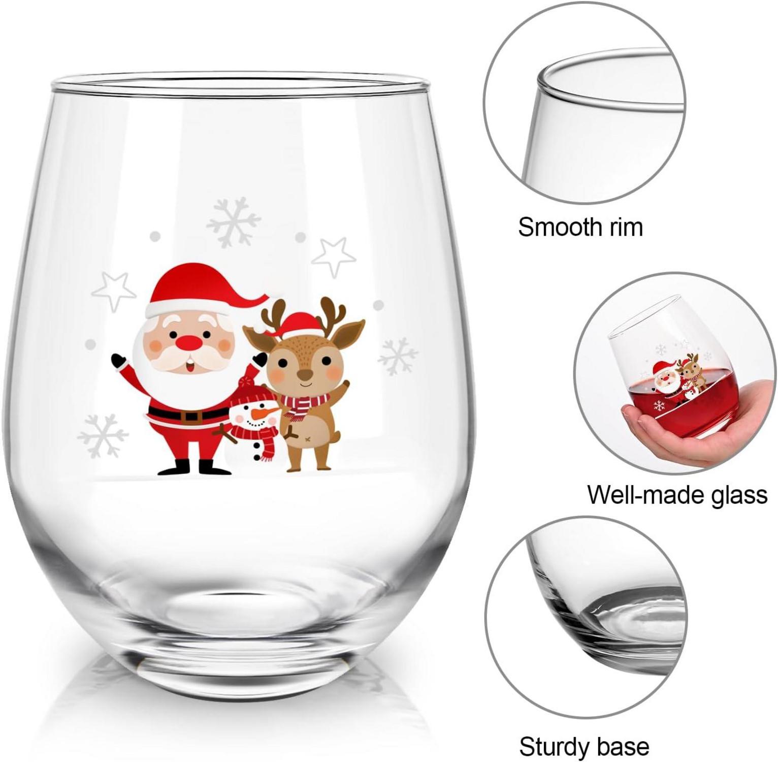 Weihnachtsweinglas Set 4er Groß Glühweinglas Günstig 520ml