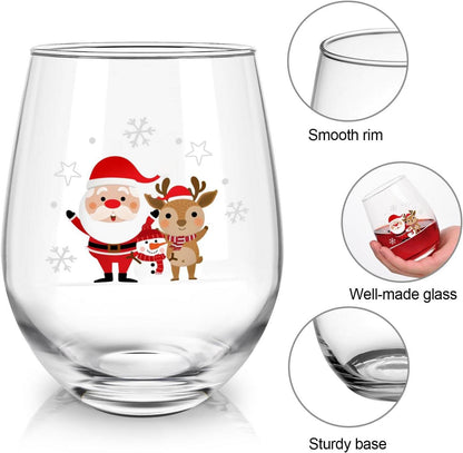 Weihnachtsweinglas Set 4er Groß Glühweinglas Günstig 520ml
