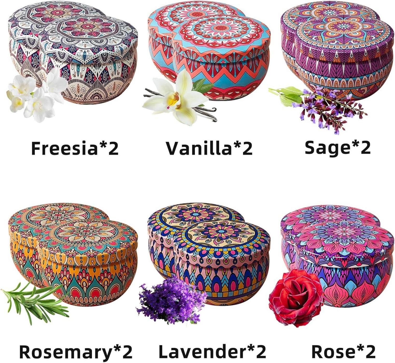 Set mit 12 natürlichen Sojawachsdüftkerzen für